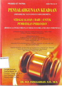 PENYALAHGUNAAN KEADAAN SEBAGAI ALASAN (BARU) UNTUK PEMBATALAN PERJANJIAN