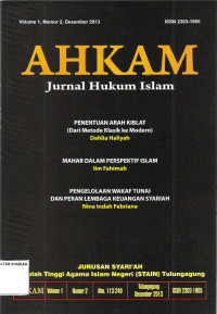 AHKAM ; Jurnal Hukum Islam