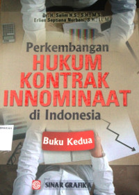 Perkembangan HUKUM KONTRAK INNOMINAAT di Indonesia ; Buku Kedua