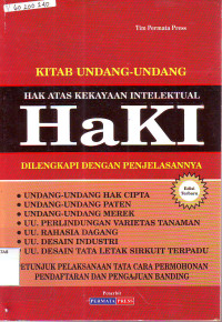 KITAB UNDANG-UNDANG HAK ATAS KEKAYAAN INTELEKTUAL HAKI